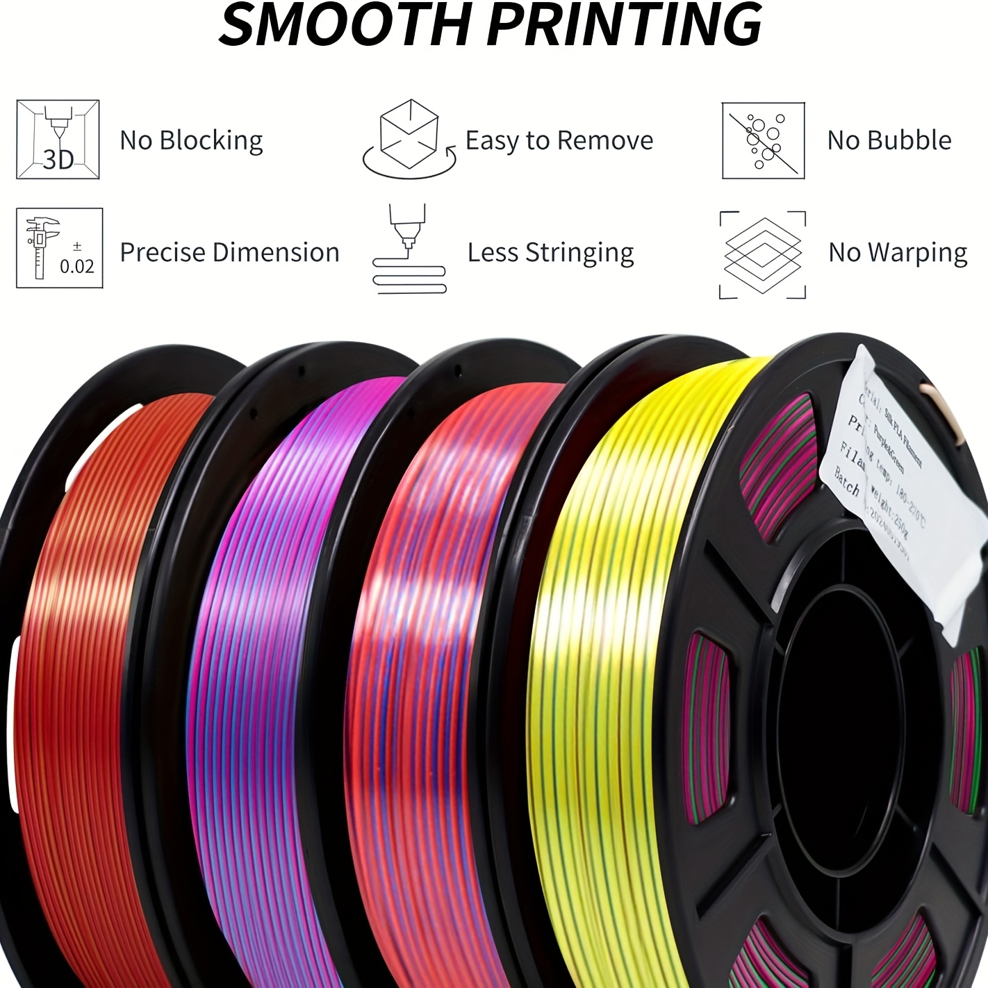 4個セット】250g/個 3dプリンター用フィラメント トリプルカラーpla