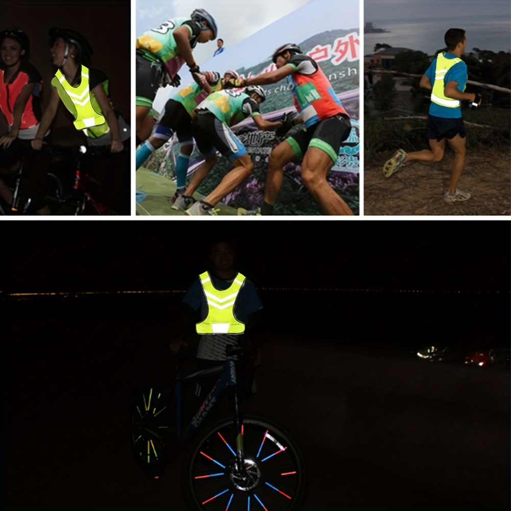 Adjustable V-shape Reflective Safety Vest Luminous Elastic Belt For Night Running Cycling Sports Outdoor Clothes Pink