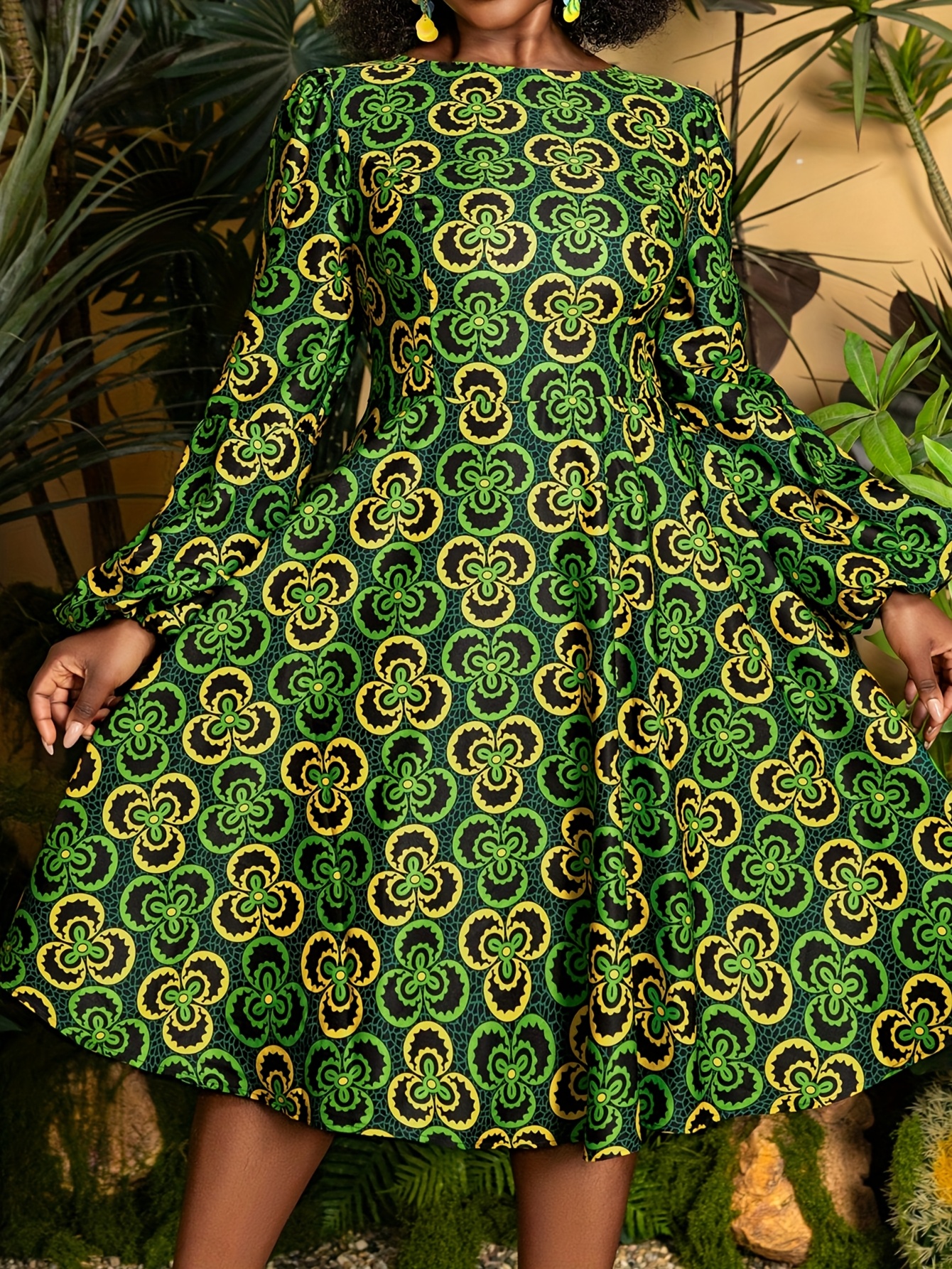 plus size dresses green sold on Temu United States