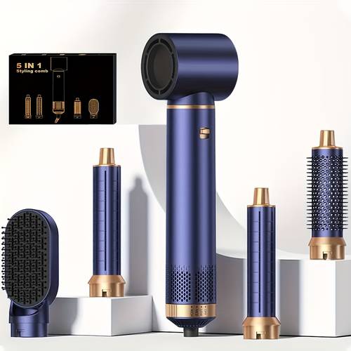 5 in 1 hair dryer brush a versatile styling tool that dries quickly with negative ions curling volume straightening and waves ideal for salon use