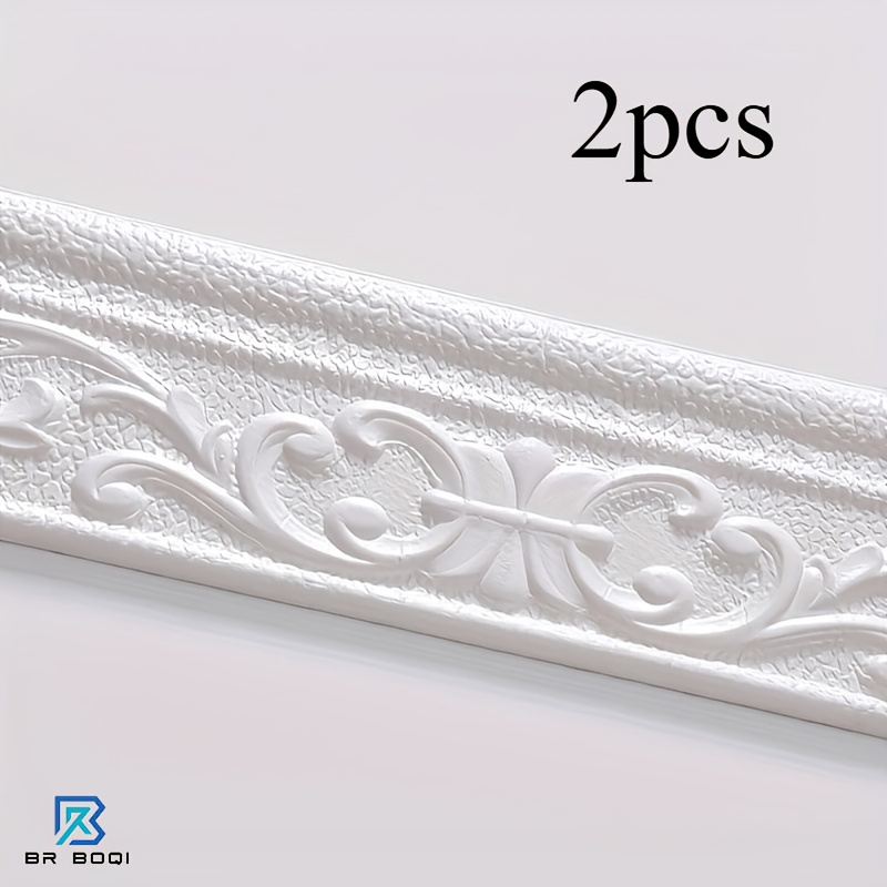 TEMU 2 Rouleaux d'Autocollants Muraux 3D Imperméables Autoadhésifs, 8,0 x 230,0 cm | Pliables, Plusieurs Couleurs Disponibles, Idéaux pour la