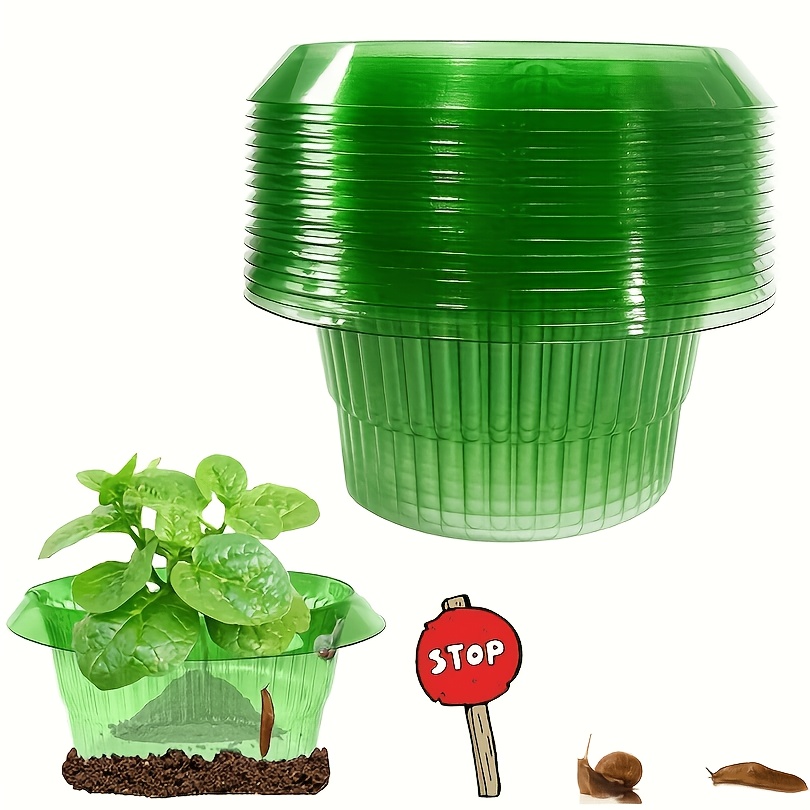 E-shop ("Set mit 10") Schneckenring, Pflanzenschutzringe verhindern Schnecken und Mäuse, fördern gesundes Pflanzenwachstum. (Set mit 10)