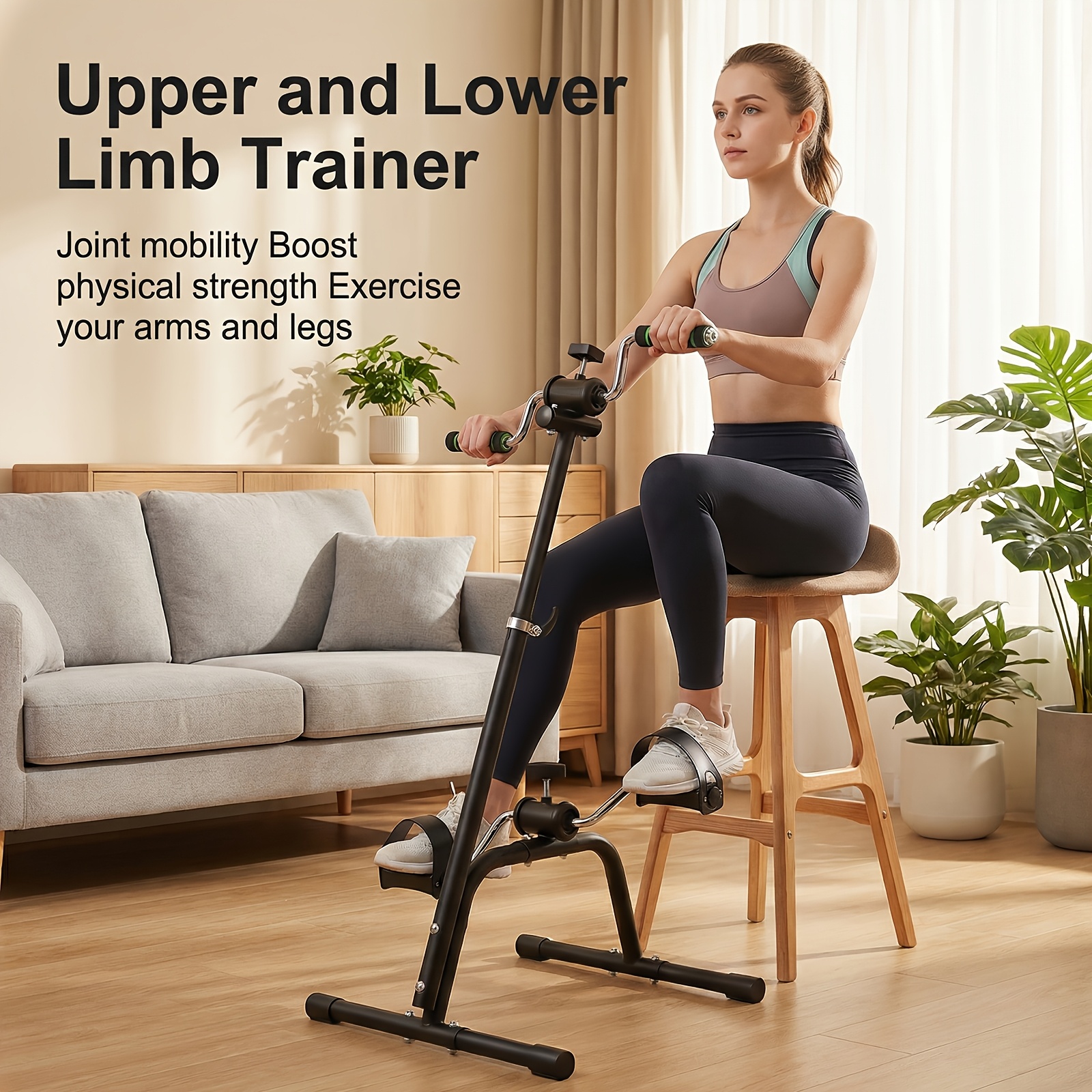 Image of Exercise Pedals Bike, Exercise Bike For And Legs, Height & Trainer Adjustable Resistance, Silent Mini Exercise Trainer For Home Fitness Gym Workout