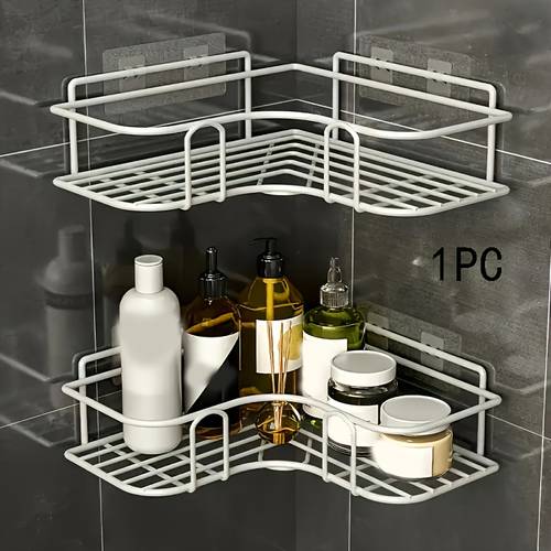 large black metal storage shelf for saving space for bathroom and kitchen no drilling required durable and versatile wall mounted shelf ideal for organizing toiletries and essentials bathroom organizer and storage