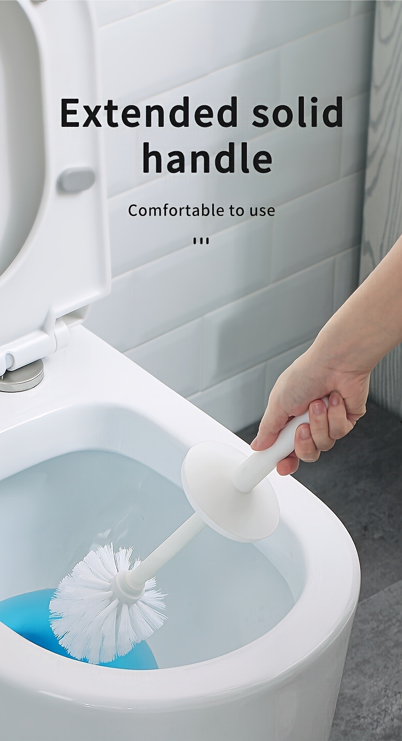 easy clean long handle toilet brush with splash proof base reusable no dead corner design for   bathroom cleaning details 5