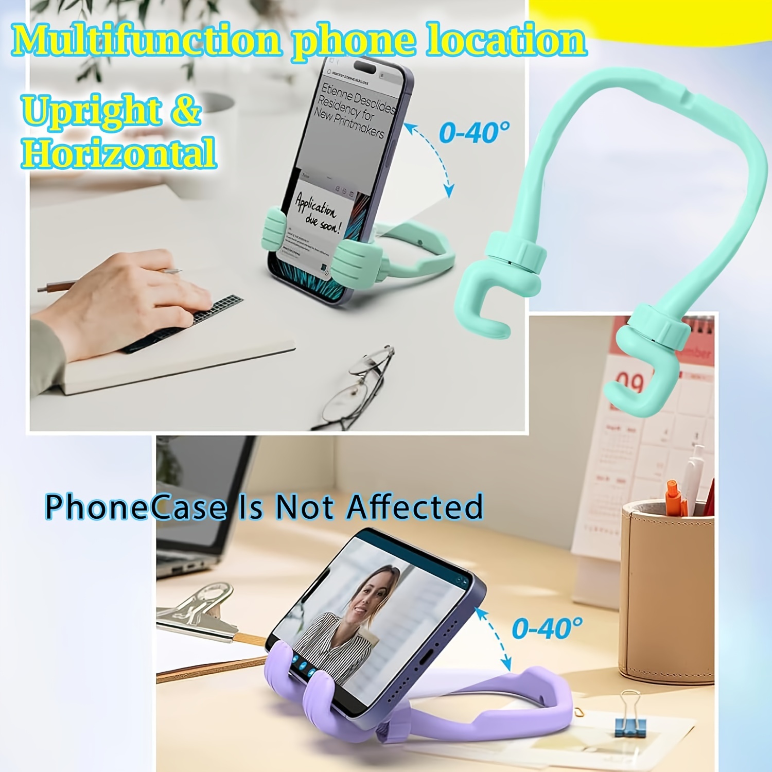 1pc thumbs up lazy bracket   360 rotatable phone holder adjustable desktop gadget portable design gift box packaging unique creative present for most smartphones and tablets no electricity needed   plastic material details 4