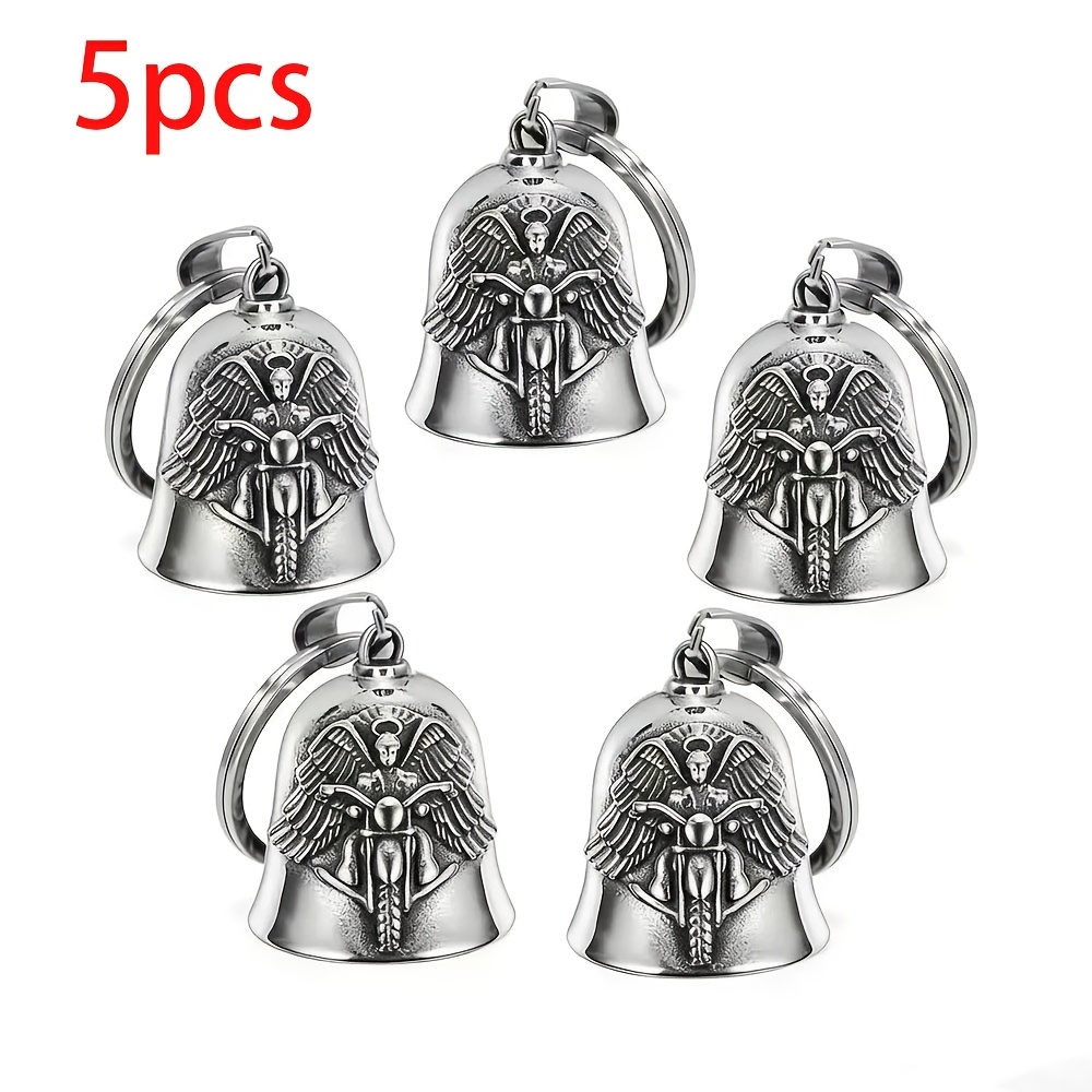 5pcs Bell Keychain, Motorcycle Charm Bell, Protective Bell, Bell, Keychain, Suitable For Motorcycle, Bicycle, Pet, Backpack Key Decoration