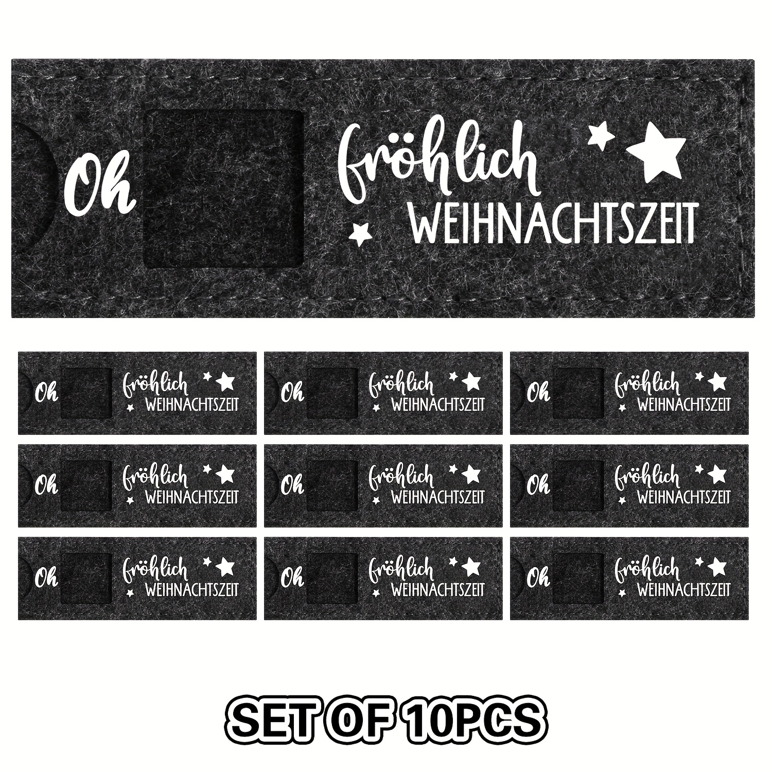 10 German Christmas Gift Bags - German - Oh - Fröhliche - Weihnachtszeit - Merry Christmas Gift Chocolate Box Felt Gift Packaging - Christmas Gifts - Santa Claus Gifts, Chocolate Bar Gift Bag Gift Bag