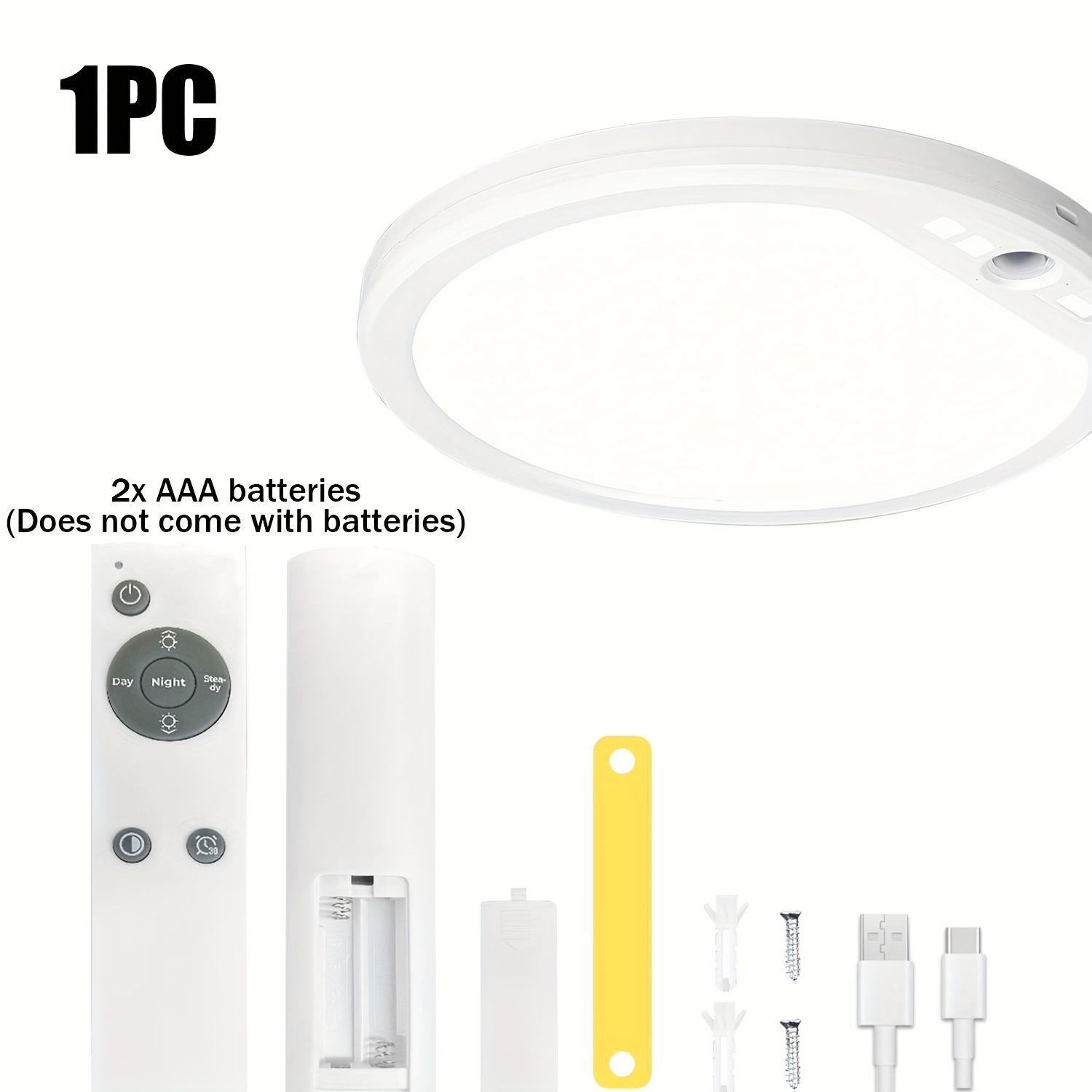 TEMU Lámpara colgante LED recargable de techo con atenuación de , recién - batería de 5000 mAh sin cableado, con control remoto, adecuada para