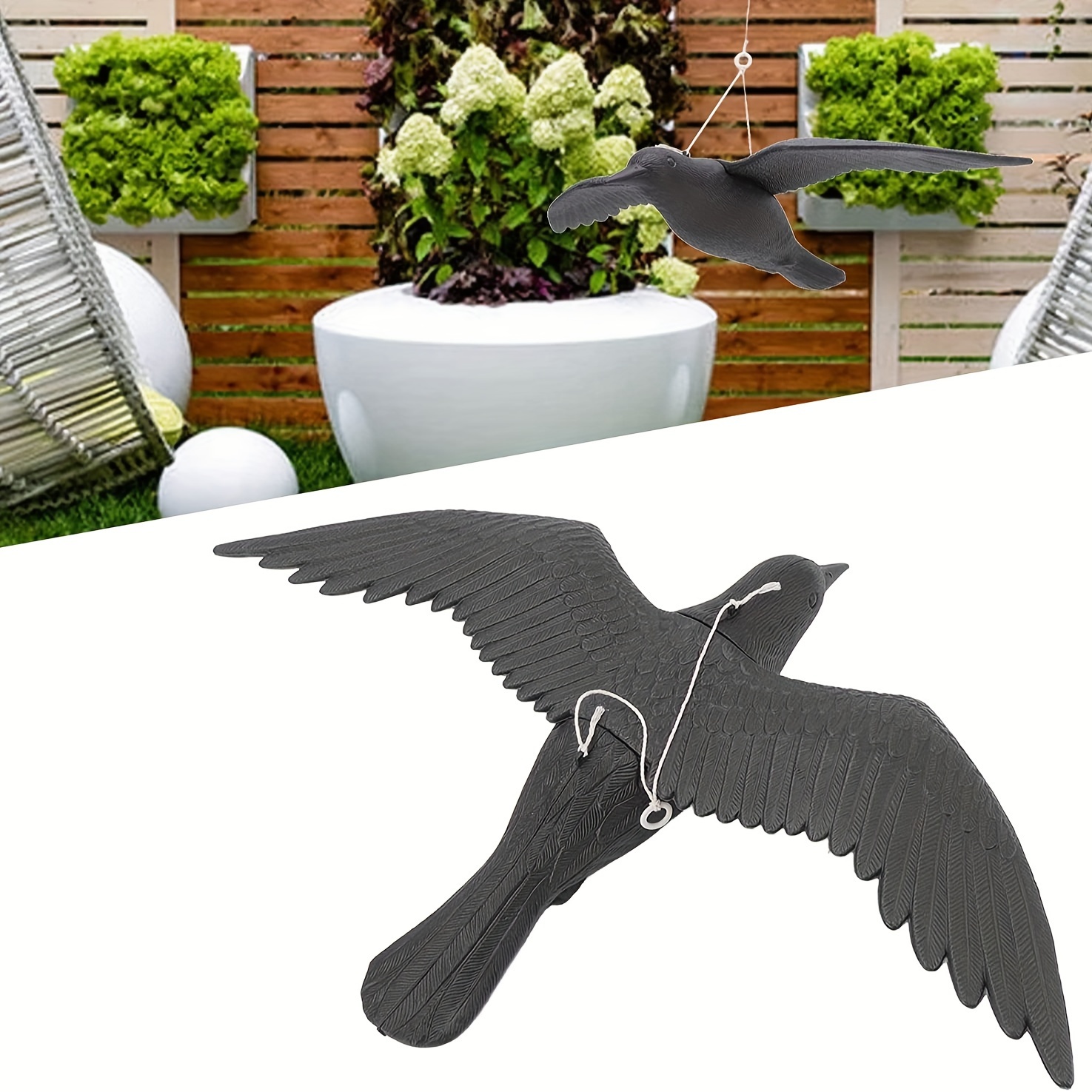 

1pc Crow Decoy, Fake Crow Decoy For Attracting Crows, Hunting, Scaring Birds, Halloween Decoration For Yard, Garden, Deck, Patio