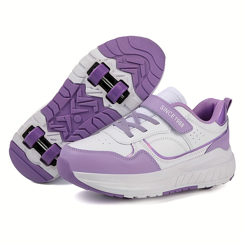 Unisex Roller Skate Sneakers, Comfortable Detachable Skate Shoes, Preppy Sports , Solid Color, Wear, For Hiking And Outdoor Activities