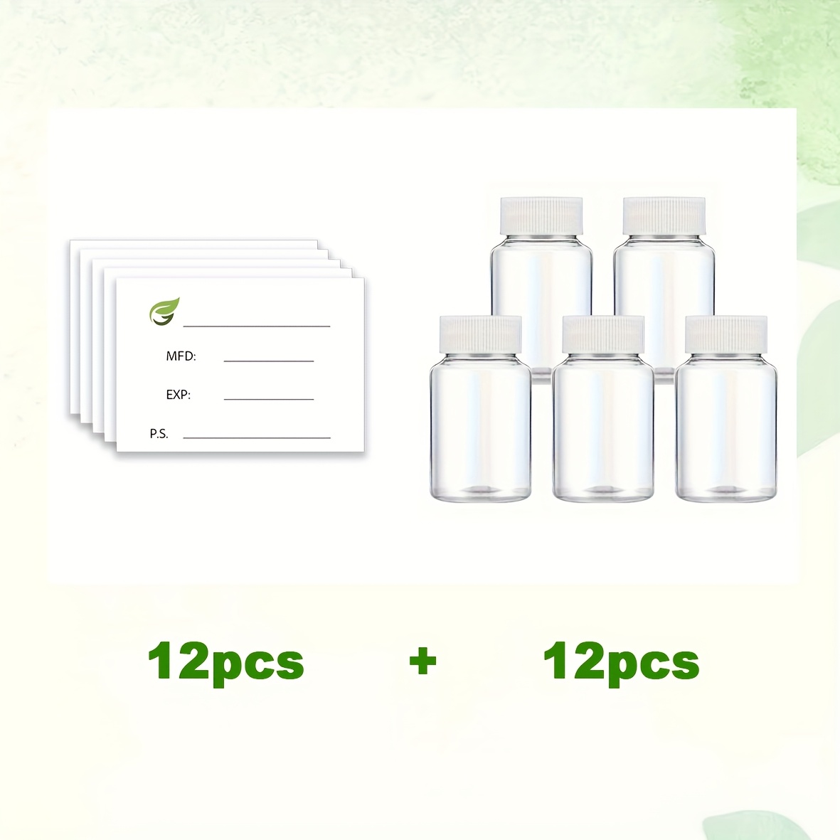 Image of A Set Of 24pcs, 50 Ml Transparent Plastic Bottles, Chemical Containers With Lids For Liquid, Solid, And Powder Sealing Medicine Bottles, Capsule Dispensing Bottles, Empty Reagent Bottles