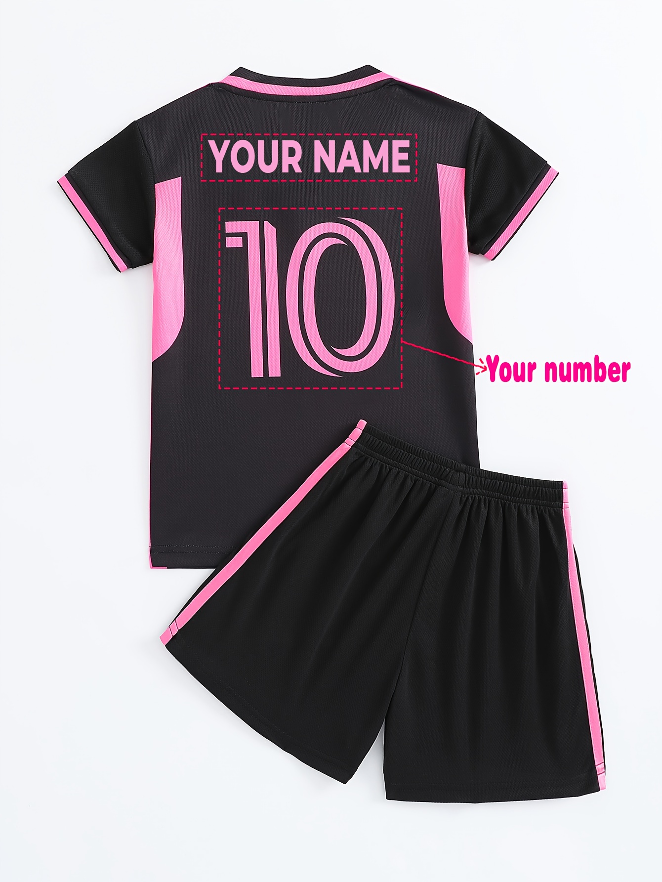 Personalized Custom Name Number Kids' Soccer Jersey Shorts Combo  Lightweight Breathable Athletic Outfit with Team Number Name, Machine  Washabl