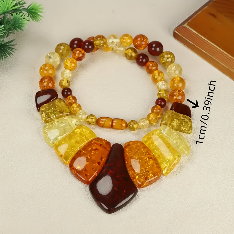 bohemian style vintage gradient amber tower necklace - run vyrbn , ideln drek pro maminku, vhodn pro mue a eny, lern a formln pleitosti, vrazn perky, exkluzivn mdn doplky 0