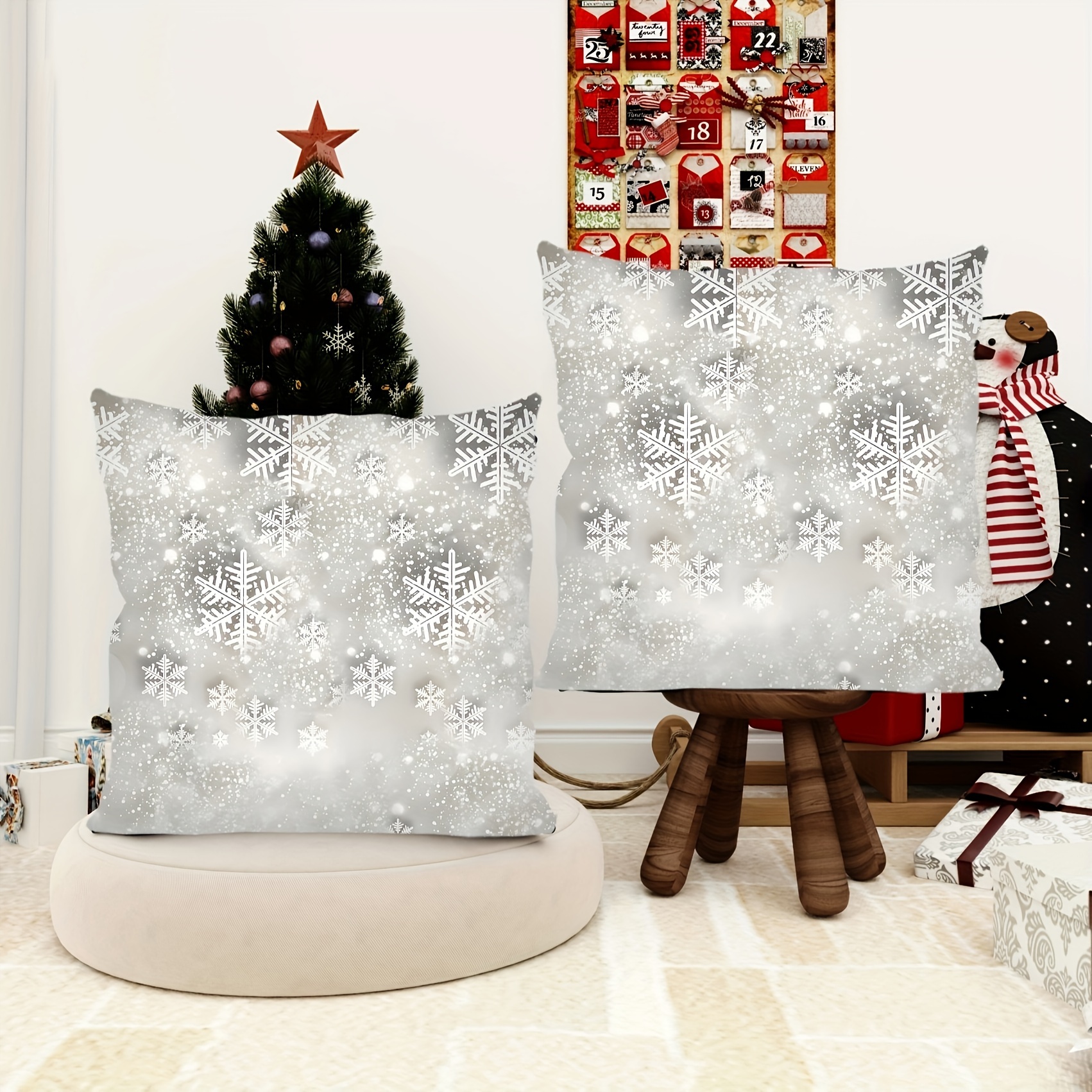 

Set Of 2, 18x18 , Washable, Cushion For , Christmas - Not Included