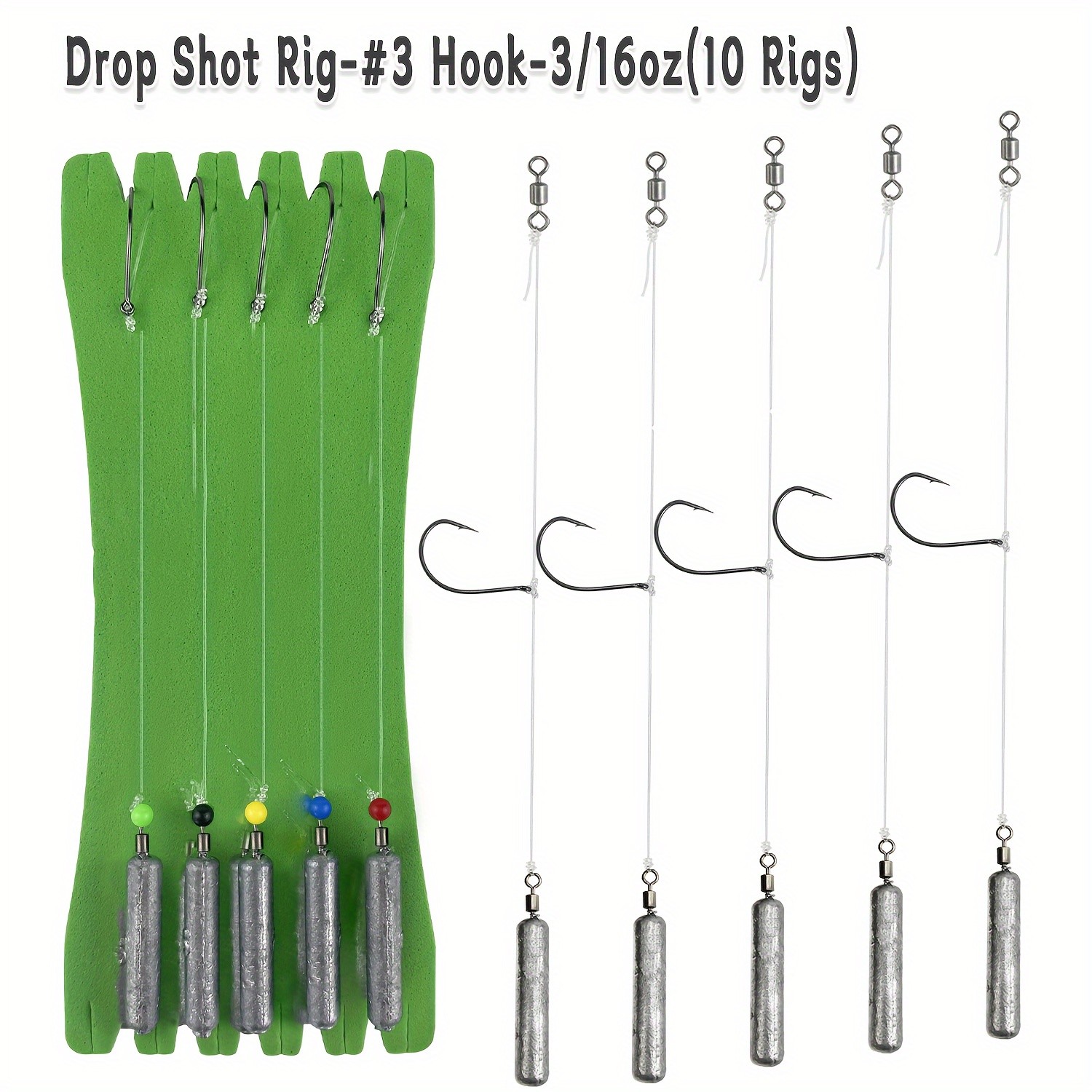 Bass Rig Dovesun 5PCS Drop Shot Rigs For Bass Fishing Rig Ready Tied ...
