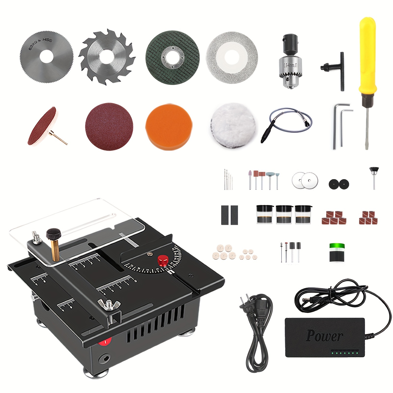 

100w - Table Saw Desktop Saw & 16mm Cutting And Accessories For Wood Plastic Cutting