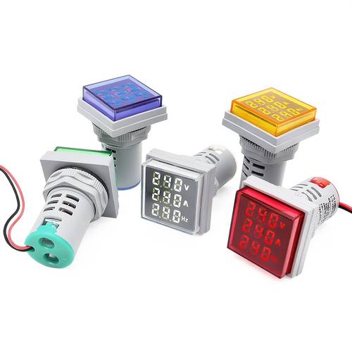 led digital voltage current square indicator panel meter hole 22mm with 0 100a voltmeter ammeter frequency