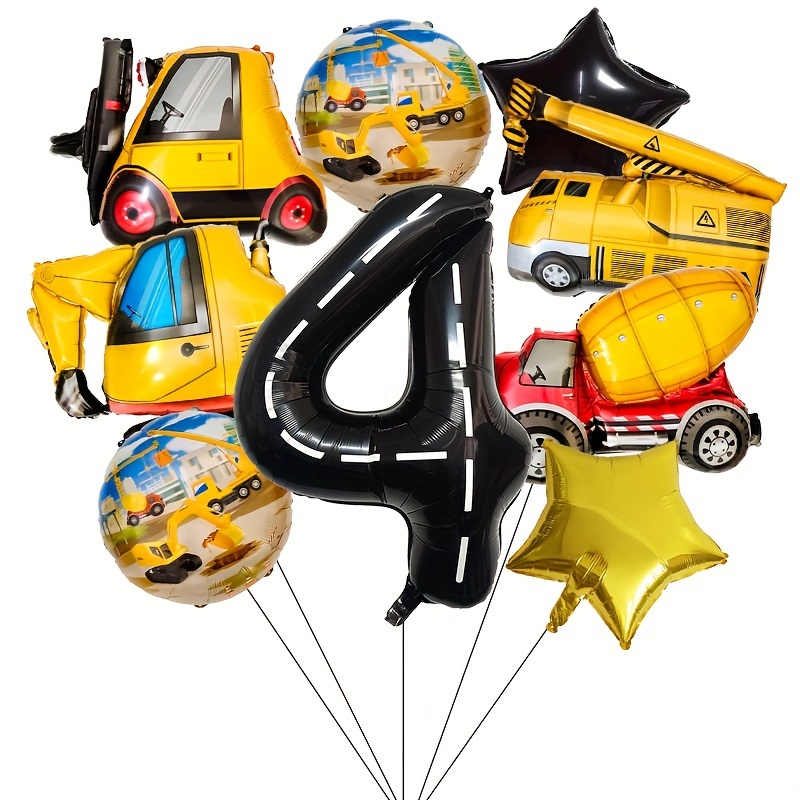 Construction Vehicle Theme Birthday Party Balloon Set Black - Temu