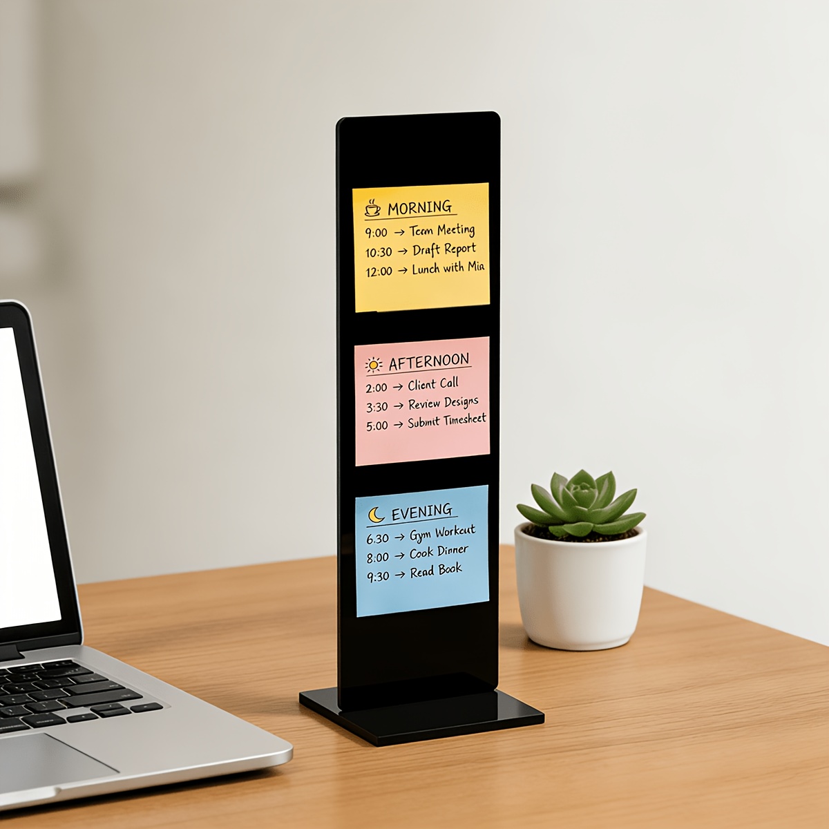 [Acrylic Memo Board] A Detachable Transparent Acrylic Memo Board with a Memo Message Board Holder, 11.8-inch Long Computer Screen Memo Clipboard, Available in Black and Transparent Colors, an Office Desktop Accessory. Suitable for Vertical Adhesive Note Display StandsOpen in new tab.