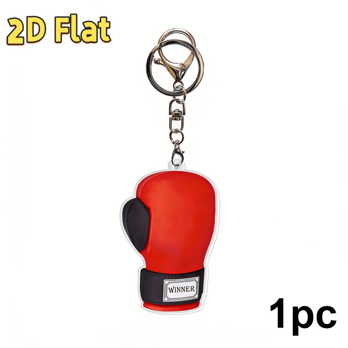 TEMU 2D Plat - Porte-clés gant de boxe personnalisé 1pc pour , un accessoire parfait pour les passionnés de boxe. Un cadeau idéal pour , , les aînés