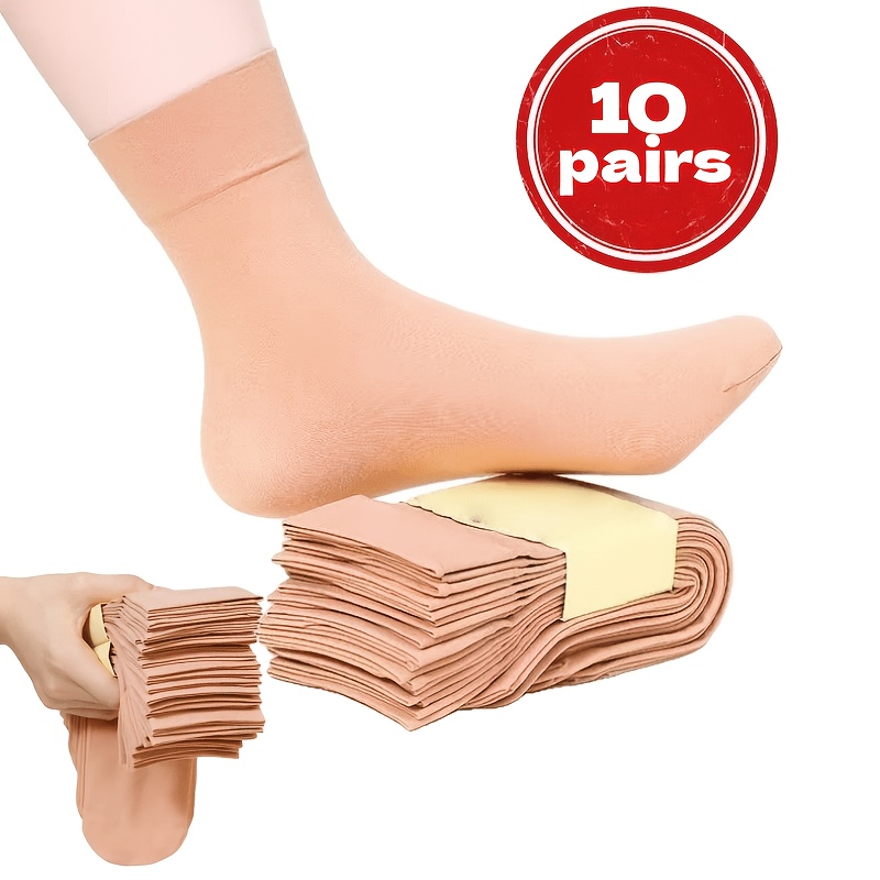 E-shop 10 Paar elastische, atmungsaktive Socken | Ultra-locker, nicht einschränkendes Oberteil, einfach zu tragen, elastische Öffnung, dicke, warme