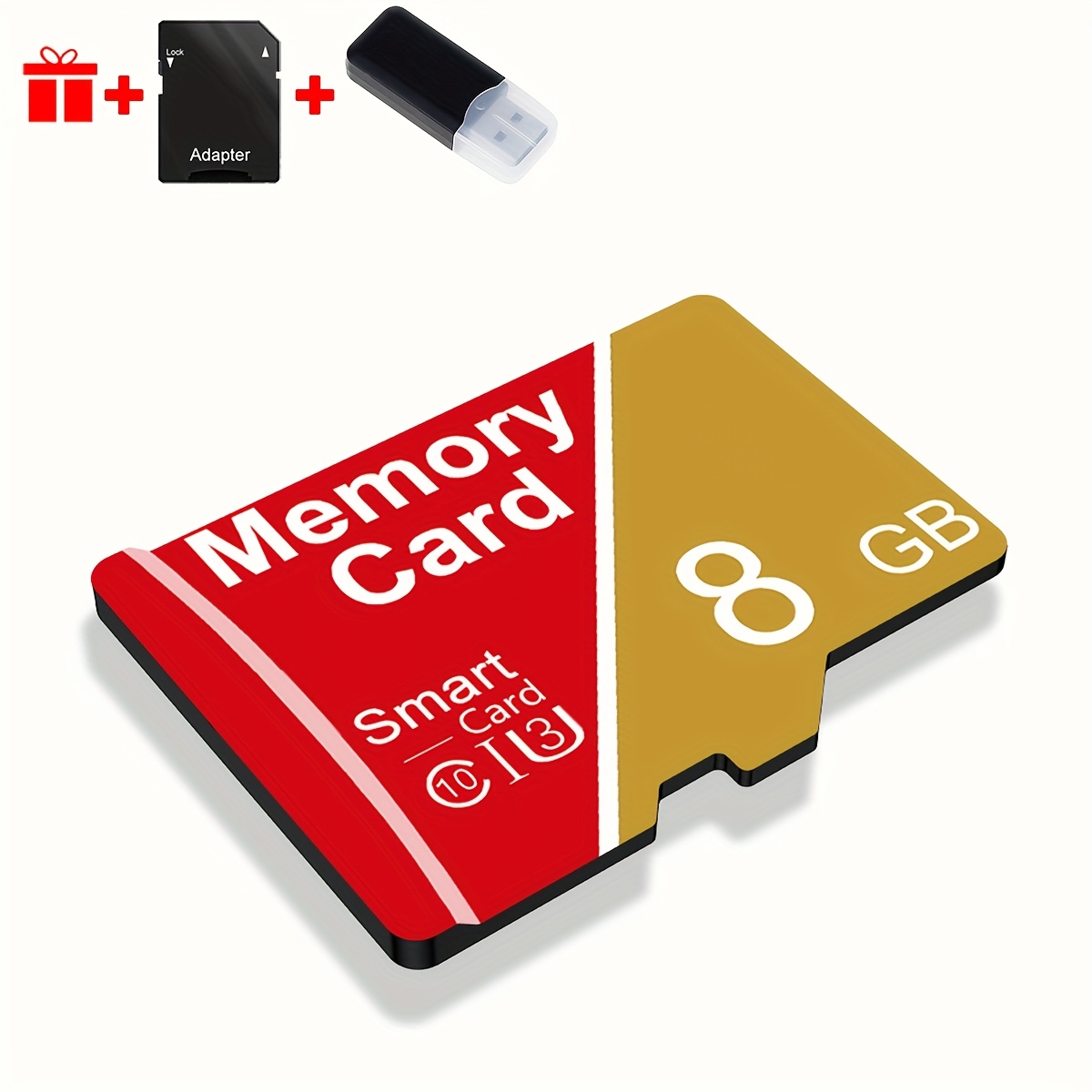 TEMU Carte mémoire 64 Go, 32 Go, 16 Go, 8 Go avec lecteur de carte et adaptateur, carte Micro TF haute vitesse 4 Go, , , carte mémoire TF A1 C10 pour