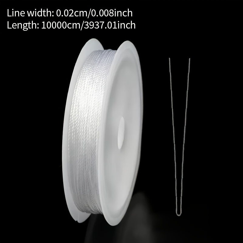 TEMU 1 Rolle 3937,01 Zoll Perlenschnur geflochtene Schnur – nicht dehnbar, Perlenschnüre & -fäden, mit einem Perldraht, geeignet für DIY-Armbänder,