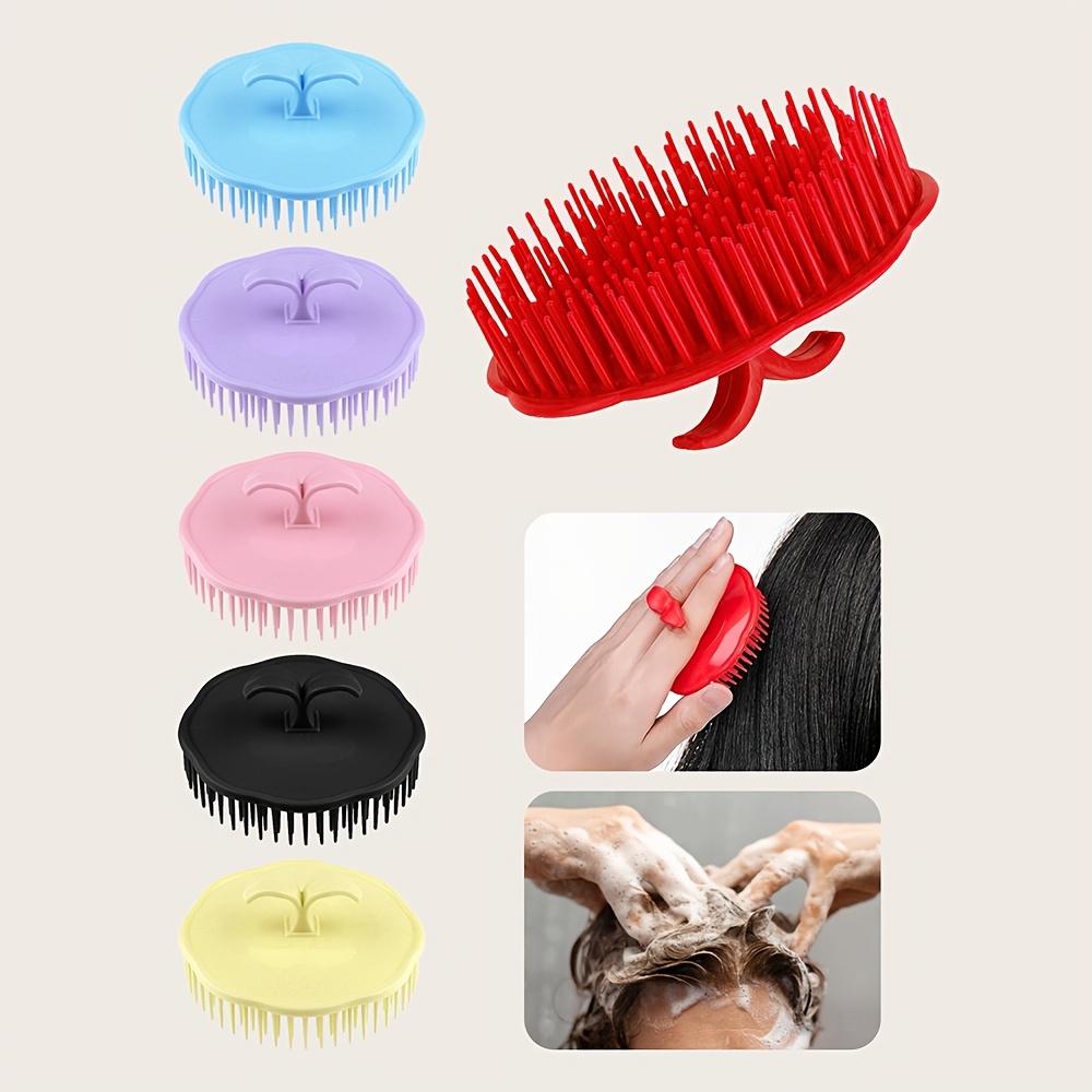 

1pc Peigne de massage du en poignée en plastique ABS - Brosse à à cheveux , Brosse démêlante à poils en plastique le des démangeaisons du , Peigne de lavage des cheveux sous la