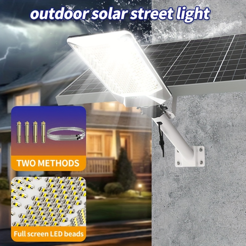 Solar ultra-bright curved surface street lamp, 18000mAh outdoor solar lamp with remote control, suitable for parking lots, commercial parking lots, school basketball courts, roadsides, courtyards, flowers, villas, outdoor solar lamps,  Stylish