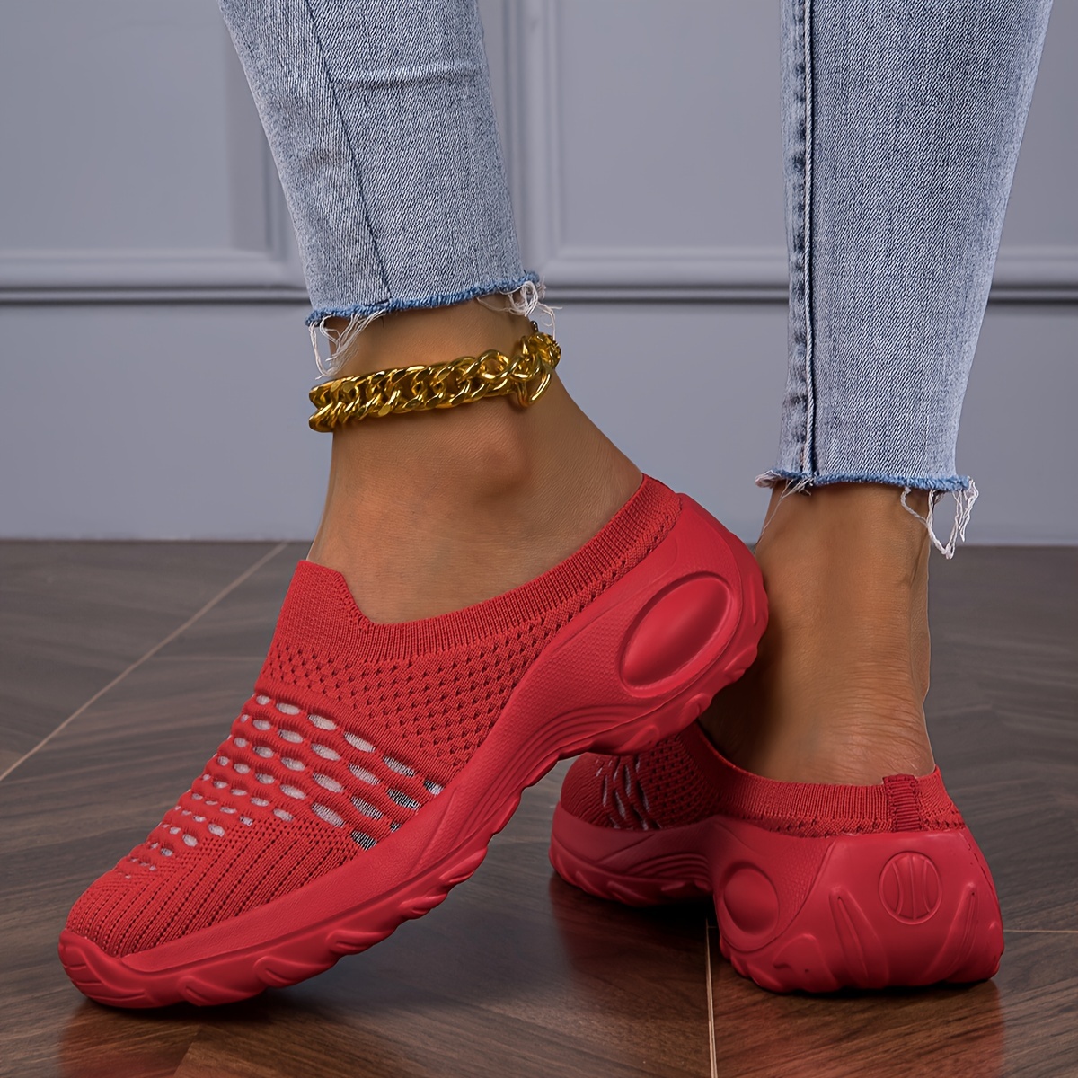 womens shoes with high elastic fish mesh and soft high elastic eva sole Product details 1