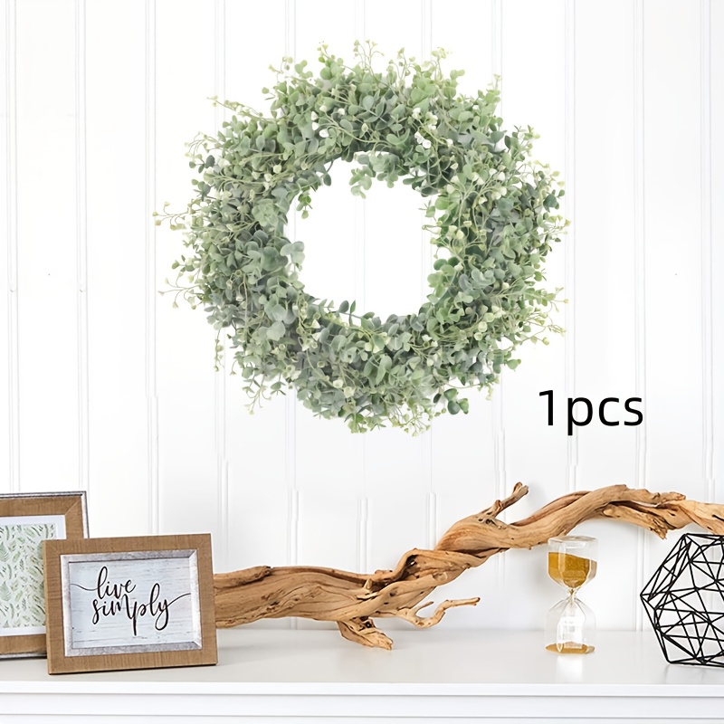 Artificial Plastic Eucalyptus Wreath Spring Summer Wreath Leaf Plant Eucalyptus Porch Garden Window Party Home Decoration