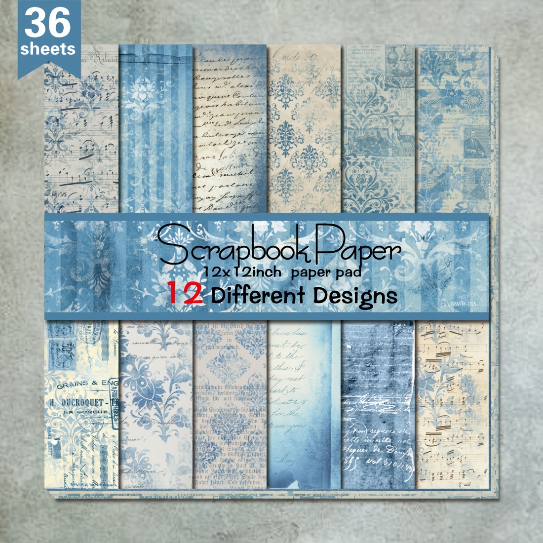 

36 Sheets 12"x12" Diy Paper, Blue Flower Material Paper Decorative Gift Scrapbooking Supplies Kit Aesthetic Decorative Gift Wrapping Album Paper Craft Supplies