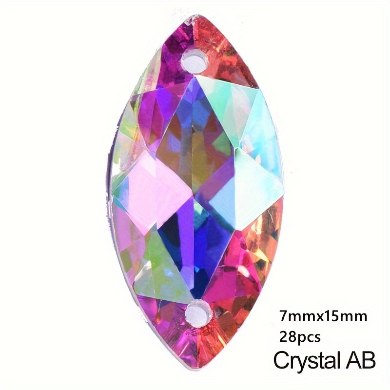 TEMU 2D Flat - Pferdeauge AB Hochwertige Flatback Glasperle Kristallglanz Aufnäher Strass für Hochzeitskleid