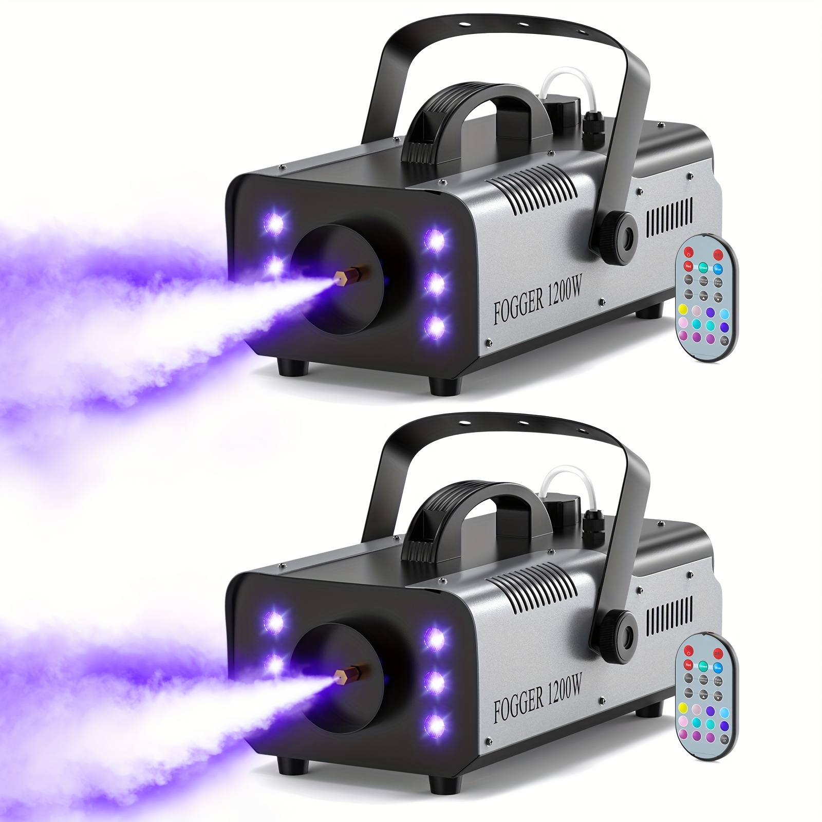 TEMU 2pcs 1200w Led Rgb Dj Smoke Machine Stage Fog Effect Equipment For Wedding Christmas Halloween Stage Light Fog Machine