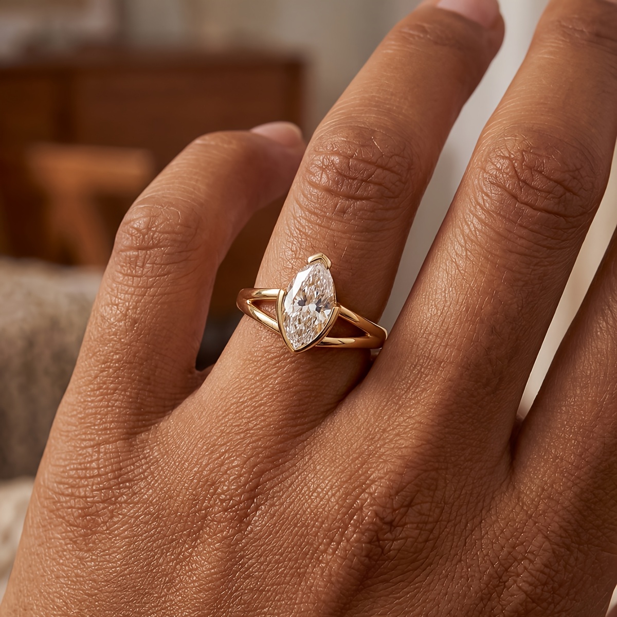 Women's 925 Sterling Silver Inlaid Heart-Shaped Open Ring