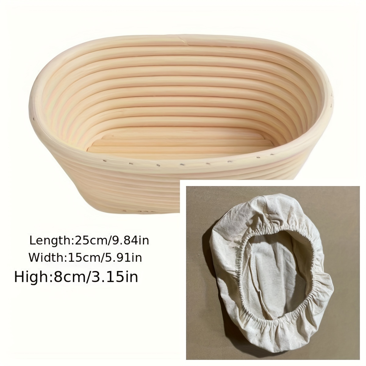 Banneton-cesta de mimbre para fermentación de pan, suministros para  hornear, 7 tamaños