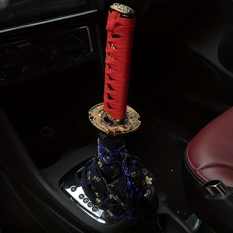 

Jdm Gear Shift Knob - Stainless Steel With Red & Golden Tassel, Creative Manual For Car Interior Decoration