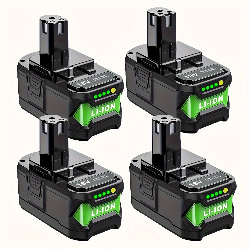 

4pack 8.0ah P108 1 Battery Compatible With Ryobi 18v Battery Replacement P108 P104 P105 P107 P109 P122 Cordless Tool Batteries Rapid Rechargeable Batteries With Indicator