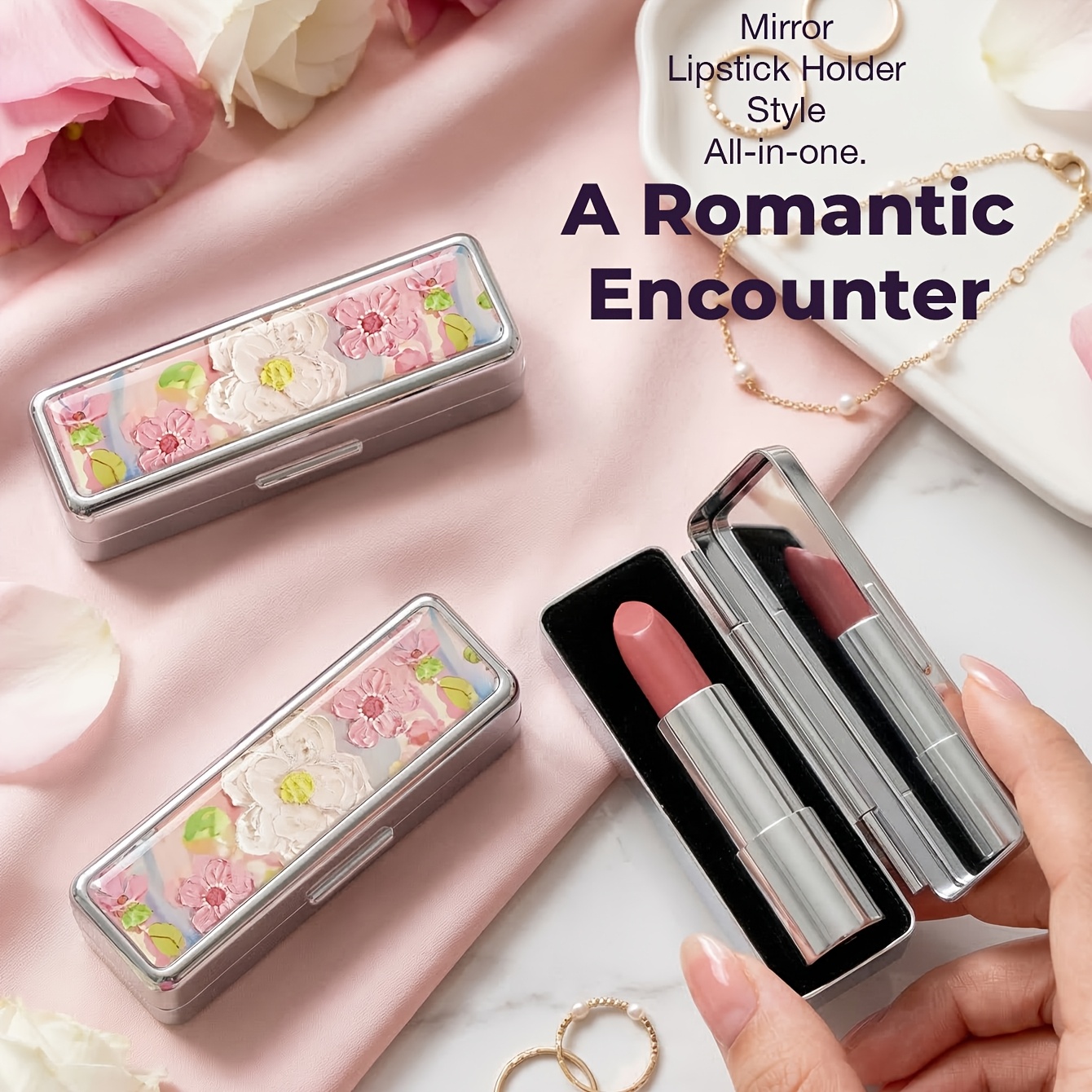 Multifunctional Portable Mini Mirror with Lipstick Case