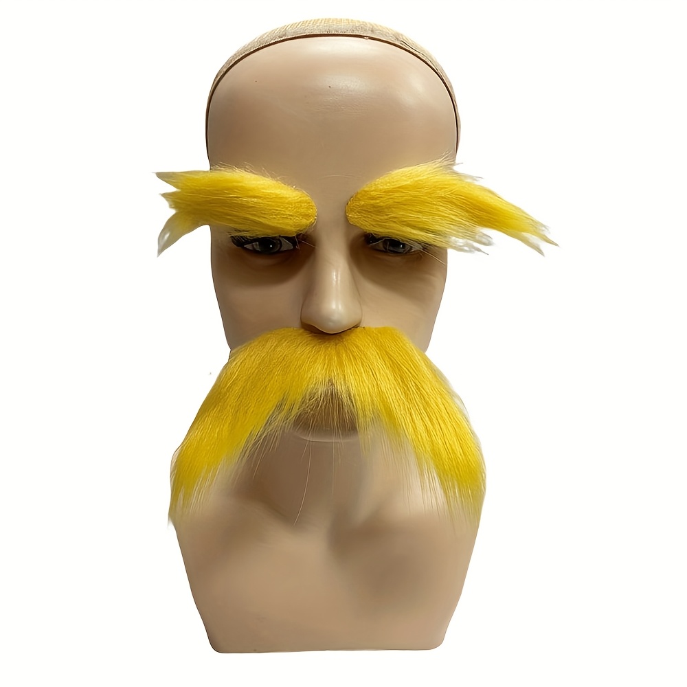 Fausse Moustache Et Sourcils Autocollants Gris – Pour Déguisement, Fête, Carnaval Ou Cosplay | Lot De 2 Paires
