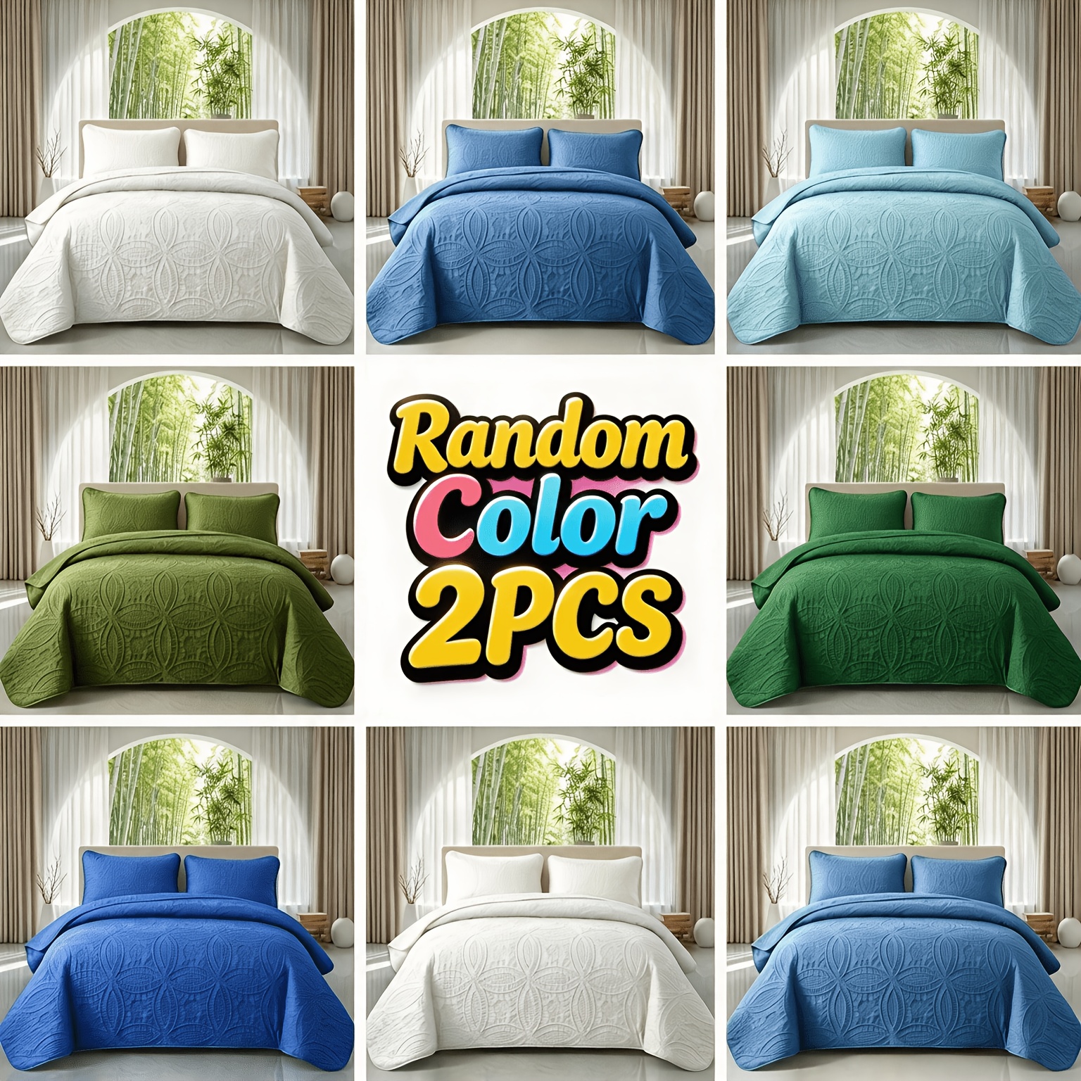 TEMU 2/3pcs Quilted Bedspread King Size Sets (1 Quilt And 1/ 2 Pillowcases), Quilts Sets Cheap. Soft And Skin-friendly, Hypoallergenic And Easy To ,