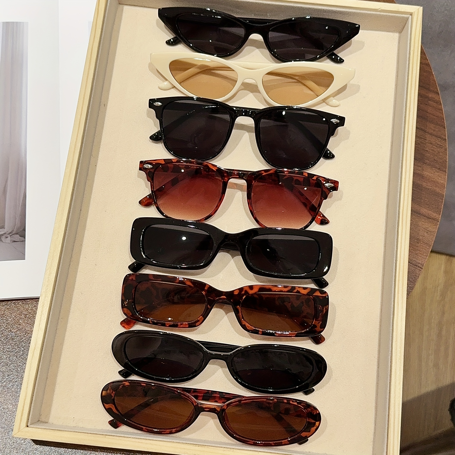 8 adet moda karışık çerçeve gözlük seti dayanıklı pc malzeme unisex günlük   moda aksesuarları için mükemmel ayrıntılar 0