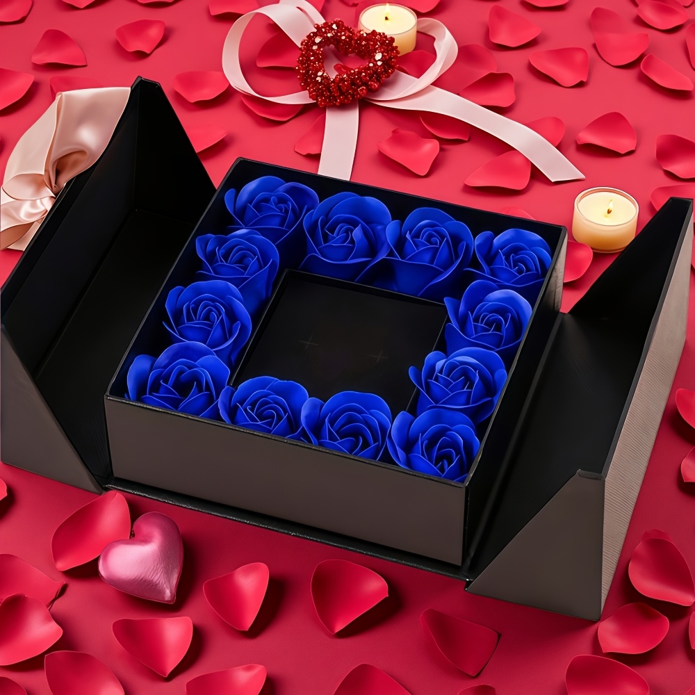 Rose Flower Set with Butterfly Bow, Artificial Eternal Roses