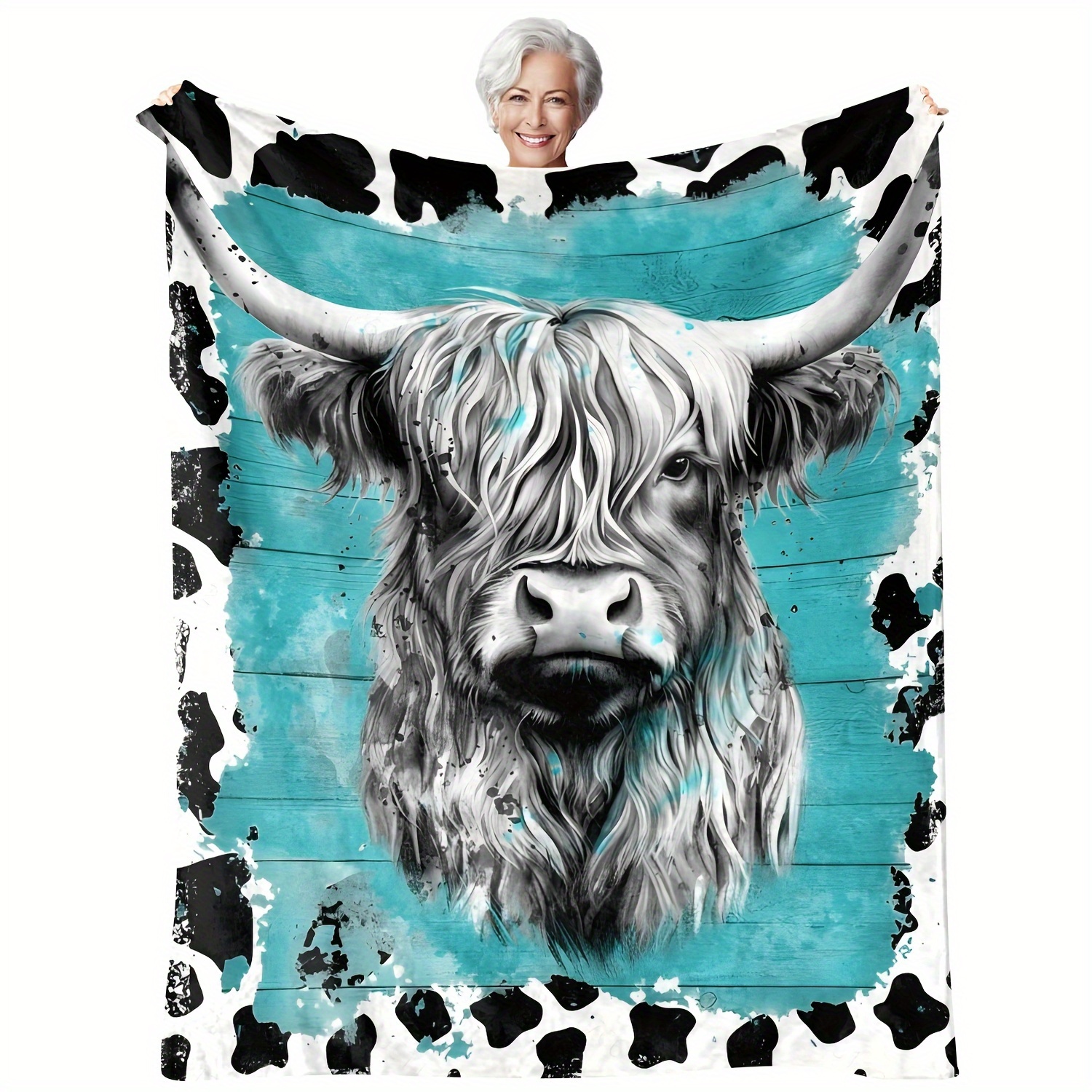 

Gift For Friends Blanket Holiday Gift Blanket Cow Print Cow Blanket Gift For Animal Lovers Blanket Soft Flannel Sofa Blanket