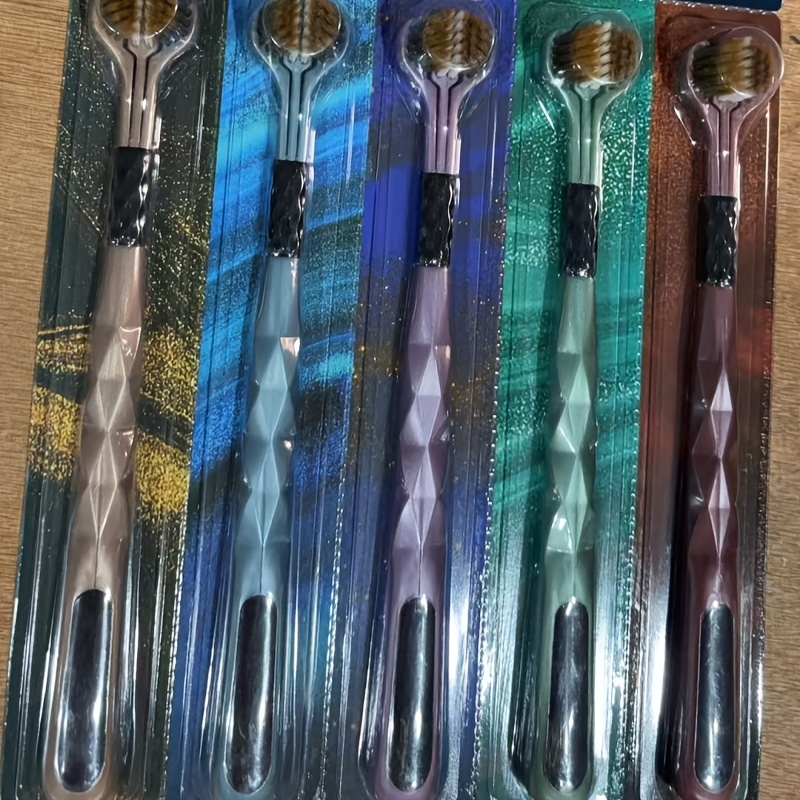 Image of 5pcs Adult Soft Nylon Bristle Toothbrush - Gums, Deep Cleaning And Gum Health, Formaldehyde Free, Coverage, Suitable For Sensitive Teeth And Braces