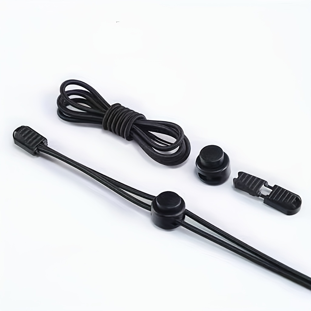 1 Pair Of Solid No-tie Shoelaces, Elastic Drawstring Shoelaces, 3mm Rubber Elastic Cord, No-tie Sneaker Laces