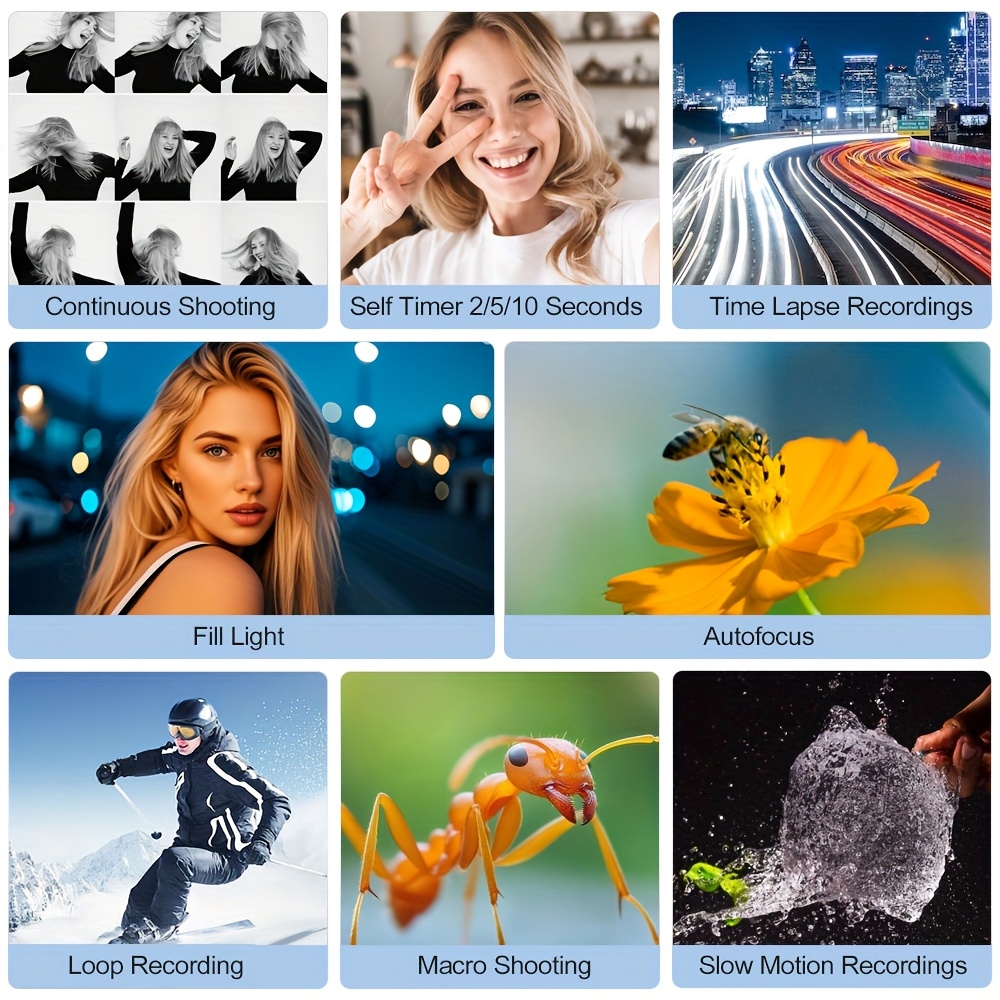 videocamera 4k hd con microfono esterno, fotocamera digitale registratrice 4k 48mp da 3 pollici con rotazione a 270 e zoom digitale 18x, con scheda sd da 32gb Dettagli dell'articolo 5