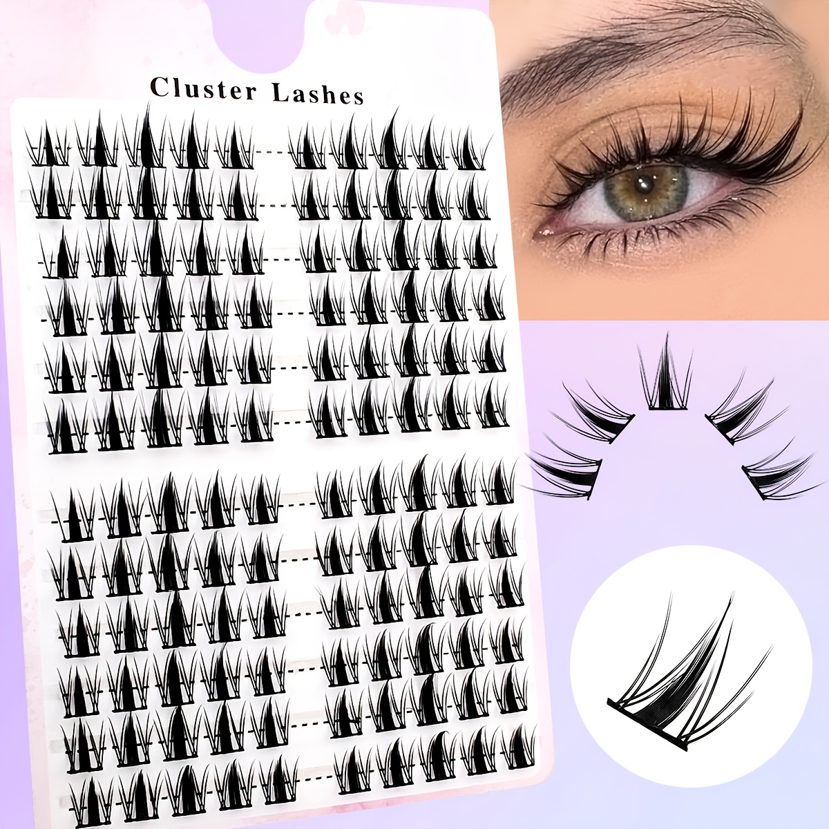 

120pcs Pointed Lashes, Anime Korean Makeup Eyelashes , Asian