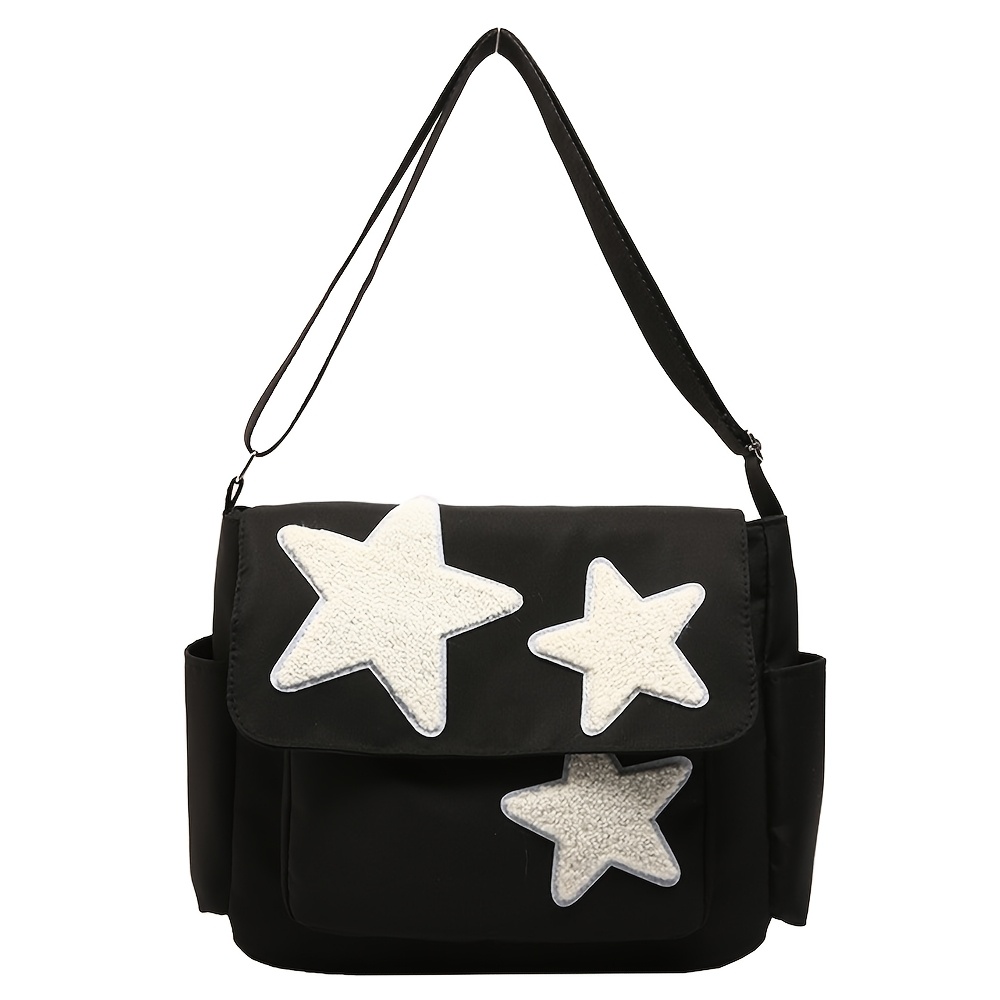 TEMU Y2k Messenger Bag, Lightweight Spacious Stars Tote Purse, Crossbody Shoulder Bag